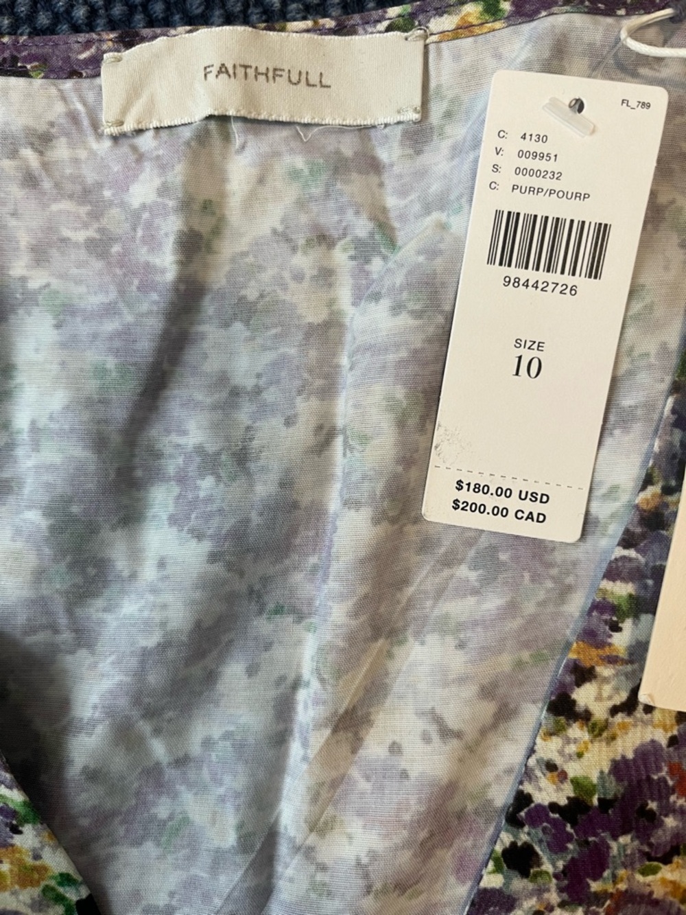 Faithfull the Brand Josephine Mini Floral Dress in Purple and Yellow - Picture 5 of 6